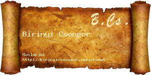 Birinyi Csongor névjegykártya