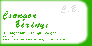 csongor birinyi business card